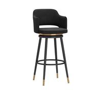 Tabouret de Bar Haut de comptoir, Chaise de Cuisine Moderne rembourrée avec Pieds en métal et Repose-Pieds, tabourets de Bar pivotants en Velours pour la Maison et Le Bistro