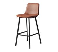 Tabouret de Bar Haut en Cuir PU Souple, siège rembourré pour Bistro, Salle à Manger, Petit-déjeuner, Cuisine, îlot, Meubles de Maison, Coussin Marron, Hauteur d'assise 65 cm