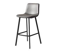 Tabouret de Bar Haut en Cuir synthétique Souple, siège rembourré pour Bistro, Salle à Manger, Petit-déjeuner, Cuisine, îlot de Cuisine, Meubles de Maison, Coussin Gris, Hauteur d'assise 65 c