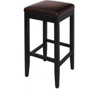 Tabouret de bar haut en simili cuir marron foncé - x 2