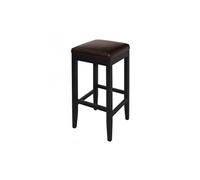 Tabouret de bar haut en simili cuir marron foncé - x 2