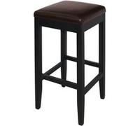 Tabouret de bar haut en simili cuir marron foncé - x 2