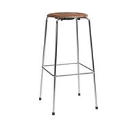 Tabouret de bar haut High Dot™ placage 4 pieds chromed base