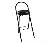 Tabouret de bar haut pliable avec dossier et repose-pieds, hauteur réglable de 65 à 75 cm, siège rembourré pour cuisine, jardin, extérieur