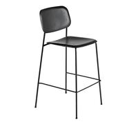 Tabouret de bar haut Soft Edge 95 structure acier black powder coated steel frame