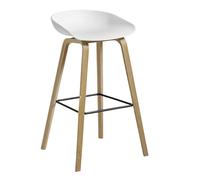 Tabouret de bar haute AAS 32 2.0 chêne savonné soaped oak base/footrest black