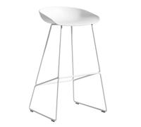 Tabouret de bar haute AAS 38 2.0 structure blanc white powder-coated steel base