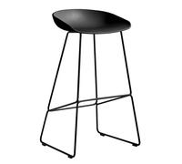 Tabouret de bar haute AAS 38 2.0 structure noir black powder-coated steel base