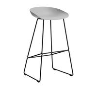 Tabouret de bar haute AAS 38 2.0 structure noir black powder-coated steel base