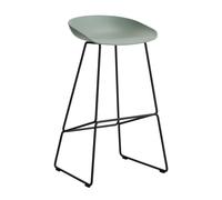Tabouret de bar haute AAS 38 2.0 structure noir black powder-coated steel base