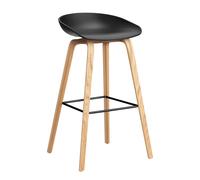 Tabouret de bar haute About A Stool AAS 32 2.0 chêne laqué water-based lacquered oak base/footrest black