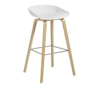 Tabouret de bar haute About A Stool AAS 32 2.0 chêne laqué water-based lacquered oak base/footrest stainless steel