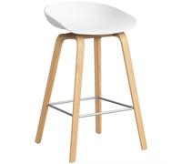 Tabouret de Bar HAY AAS32 H65 Chêne/Acier Inoxydable/ Blanc