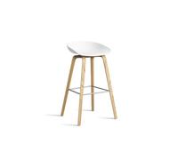 Tabouret de Bar HAY AAS32 H75 Chêne/Acier Inoxydable/ Blanc