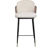 Tabouret de bar Hojas velours beige et taupe Kare Design