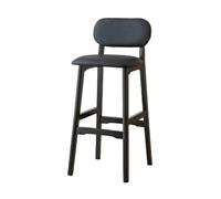 Tabouret de Bar Home Island Table Dossier Tabouret Haut Bois Massif Réception Caissier Chaise Chaise De Bar Européenne Tabourets De Bar Maison Cuisine Bistro(Noir)