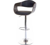 Tabouret De Bar Hwc-A47, Chaise De Bar, Bois Courbé, Design Rétro Gris, Similicuir Noir Multicolore