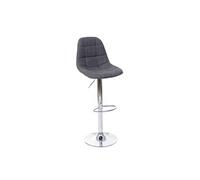 Mendler Tabouret de bar comptoir HWC-A67 – Tissu gris, pied chromé