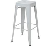 Tabouret De Bar Hwc-A73, Chaise De Comptoir, Métal, Empilable, Design Industriel Blanc Multicolore