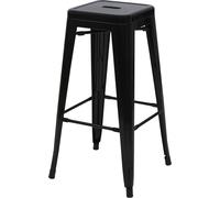 Tabouret de bar HWC-A73, chaise de bar tabouret de comptoir, métal design industriel empilable ~ noir