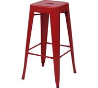 Tabouret de bar HWC-A73, chaise de bar tabouret de comptoir, métal design industriel empilable ~ rouge