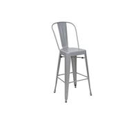 Tabouret De Bar Hwc-A73, Chaise De Comptoir Avec Dossier, Métal, Design Industriel Gris Multicolore
