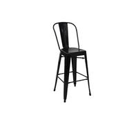 Tabouret De Bar Hwc-A73, Chaise De Comptoir Avec Dossier, Métal, Design Industriel Noir Multicolore