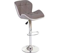 Tabouret de bar HWC-A92, chaise de bar tabouret de comptoir, hauteur réglable similicuir ~ taupe-gris