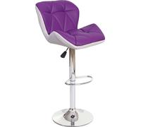 Tabouret de bar HWC-A92, chaise de bar tabouret de comptoir, hauteur réglable similicuir ~ violet