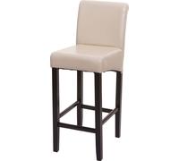 Tabouret de bar HWC-C33, chaise de bar tabouret de bar, bois FSC®- ~ crème, pieds foncés, similicuir