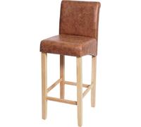 Tabouret de bar HWC-C33, chaise de bar tabouret de comptoir, bois ® ~ imitation daim, pieds clairs, tissu/textile