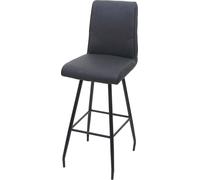 Tabouret de bar HWC-H72, chaise de bar tabouret de comptoir, repose-pieds acier tissu/textile ~ gris foncé