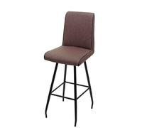 Tabouret de bar HWC-H72, repose-pieds tissu/textile en acier brun