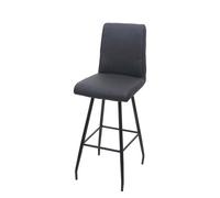 Tabouret de bar HWC-H72, repose-pieds tissu/textile en acier Gris foncé
