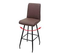 Tabouret de bar HWC-H72, tabouret de comptoir, repose-pied tissu/textile en acier brun