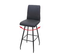 Tabouret de bar HWC-H72, tabouret de comptoir, repose-pieds tissu/textile en acier gris foncé