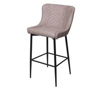Tabouret De Bar Hwc-H79, Pour Comptoir, Métal, Vintage, Avec Repose-Pied Tissu / Textile Gris Multicolore