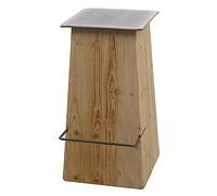 Tabouret de Bar HWC-L76, Chaise de Bar Tabouret de Bar, Bois Massif Industriel certifié MVG, Naturel avec Aspect métal