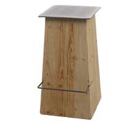 Mendler Tabouret de Bar HWC-L76 Bois Massif Industriel Naturel avec Aspect métal