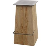 Tabouret de bar HWC-L76, chaise de bar tabouret de comptoir, bois massif industriel certifié MVG, naturel avec aspect métal