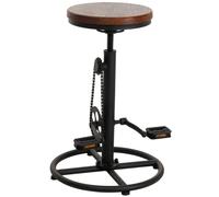 Tabouret De Bar Hwc-N19, Chaise De Bar Tabouret De Comptoir, Hauteur Réglable Pivotant Repose-Pieds Industriel Métal Massif-Bois Brun Multicolore