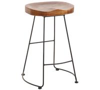 Tabouret De Bar Hwc-N25, Chaise De Bar Tabouret De Comptoir Tabouret De Cuisine, Repose-Pieds Industrial Métal Massif-Bois Structure 3d Brun Multicolore