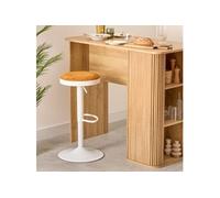 Atmosphera Tabouret de bar Ilsa ajustable blanc et ocre