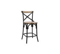 Tabouret de bar industriel en bois et métal vieilli noir 65 cm JAKE