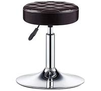 Tabouret de bar industriel pivotant à hauteur réglable avec siège en cuir PU style rétro chaise de bureau et de bar dentaire Noir/marron Hauteur 58,4 cm