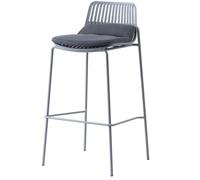 Tabouret De Bar Industrielle Metal, Chaise De Bar Haute Exterieur avec Dossier Et Repose-Pieds, Chaise Haute Cuisine pour Terrasse, Café, Salle À Manger, Salon(Gray+Seat Cushion)