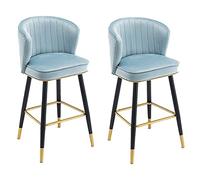 Tabouret de Bar Jeu de Chaise de 2, tabourets de Bar Stand de toxicomanie Bar-Fer, Chaise de Cuisine éponge en Flanelle Bouton de Style Classique Moderne. Made in China