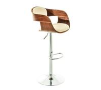 Tabouret de Bar Kingston - Couleur Noyer/Crème