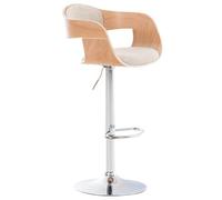 Tabouret de Bar Kingston Réglable en Hauteur Tissu I Chaise Haute de Cuisine avec Dossier et Repose-Pied Chaise Pivotante I Couleur:, Couleur:Nature/crème