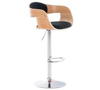 Tabouret de Bar Kingston Réglable en Hauteur Tissu I Chaise Haute de Cuisine avec Dossier et Repose-Pied Chaise Pivotante I Couleur:, Couleur:Nature/Noir